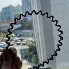 열세달잡화점 지그재그 물결 머리띠 검정 남자세안머리띠