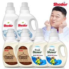  강호동의 쉬슬러 액상 세제 650ml 센스티브 2개+홈드라이전용 2개+유연제 프레쉬샤워향 2개 