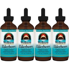 Source Naturals 소스내추럴스 고흡수 웰니스 엘더베리 액상 액체, 118.28ml, 4개
