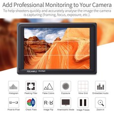 dslr 모니터 카메라 필월드 Feelworld-FW279S 7 인치 DSLR 필드 풀 HD 브라이트 2200nit 1920x1200 IPS 4K HDMI 3G SDI 입력 출력, [01] Black, 01 Black, 1개