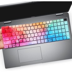 키보드 커버 먼지 Dell Precision 16 7670 7680 16인치 7770 7780 17.3인치 노트북 보호 스킨풀, Black+Clear, 1개