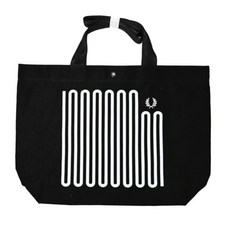 프레드페리 Fred Perry 코튼 사운드 웨이브 프린트 토트백 블랙