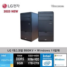 LG전자 데스크탑 12세대 펜티엄 컴퓨터 B80KV-AR2PSTM+WIN11 (Pen-G7400/8GB/SSD1TB+2TB/UHD710/WIN11)