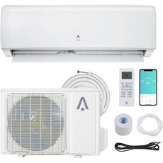 9000BTU 미니 스플릿 에어컨 19 SEER 와이파이 지원 AC 난방 시스템 115V 유닛 최대 450Sq까지 냉각 가능. Ft Alexa와 함께 작업 설치 키트