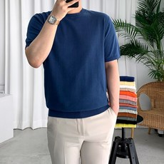 남자여름린넨니트