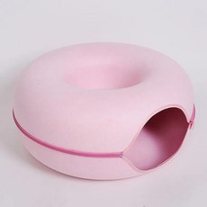 도넛 고양이 침대 상호 작용 터널 애완 동물 펠트 실내 고양이집, A.60X27cm, 5.pink, 1개
