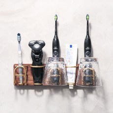 욕실 원목선반 칫솔꽂이 컵홀더 면도기거치대, 1번: 1인 칫솔 홀더
