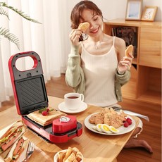 굿초이스 다용도 정시가능 가정용 미니 샌드위치메이커 LY512, 핑크, 기계+A