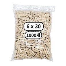 엘피우드 목다보 목심 나무못 목공용, 1000개, 6x30mm