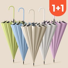 생활광장 1+1 16K 튼튼한 파스텔 곡자 손잡이 자동 장우산
