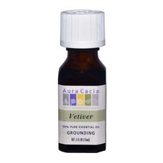 Aura Cacia 100% 퓨어 에센셜 오일 그라운딩 15ml, 1개, Vetiver