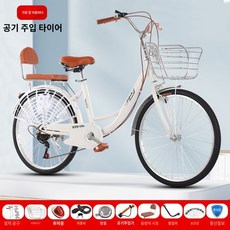 바구지 자전거 아줌마 옛날 마트 출퇴근 클래식 디자인