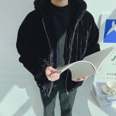남자 헤비 밍크 퍼 후리스 후드자켓(SAIT)