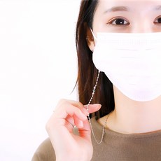 가배리본 은체인 큐빅 마스크스트랩 실버체인 마스크걸이 탄생석 925SILVER[완제품]