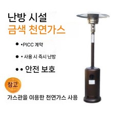 대형 야외 히터 전열기 액화가스 난방기 우산형 카페 난로 키높이형, 금색(천연가스)