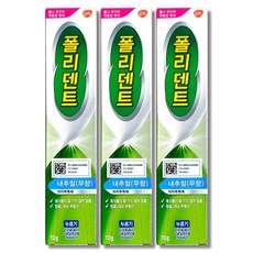 폴리덴트 의치 부착재(무향) x3개, 1개입, 3개