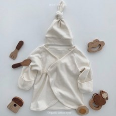 나이스투미츄 겨울 신생아 오뜨베베 오가닉 배냇저고리 보넷 세트 코튼 매쉬 2KG - 6KG