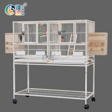  앵무새장 고급 대형 바퀴달린 이동장 청소하기쉬운 케이지 철제 선반 놀이터 날림장 3단, 3단새장패키지 