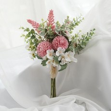 호리상점 제주스냅 조화 졸업식 꽃다발 웨딩부케 유칼립투스 모란 부케, C.유가 파우더 볼
