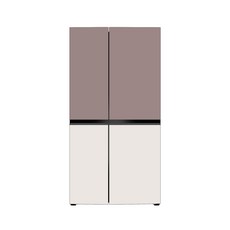 [색상선택형] LG전자 디오스 오브제컬렉션 양문형 냉장고 메탈 832L 방문설치, 클레이 핑크(상단) + 베이지(하단),