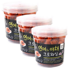 아침애 크로와상 국산 무방부제 강아지 수제간식 3개세트, 3개, 연어와 야채 크로와상 300g