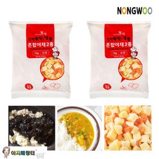 냉동야채 혼합야채2종(감자 당근) 짜장밥 카레밥, 2개, 1kg