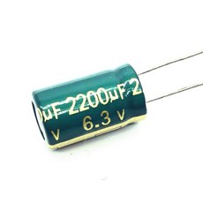 12 개. 6.3V 2200 미크로포맷 816mm 저 ESR/임피던스 고주파 알루미늄 전해 콘덴서 6.3V2200UF, 한개옵션0