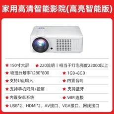 넷플릭스빔 가정용빔프로젝터 홈 휴대용 휴대 전화 프로젝터 홈 기숙사 침실 벽 TV 벽, 2. 색상 분류: 하이라이트 스마트 버전, 정식: 공식 표준