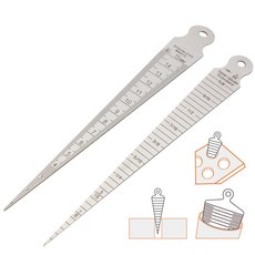 Yakamoz Taper Gage 1/32-5/8 Inch 1-15mm Stainless Yakamoz 테이퍼 게이지 1/32-5/8 인치 1-15mm 스테인레스 갭 홀 테이퍼, 기타, 1개
