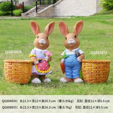 조형물 인테리어 야외 대형 만화 토끼 꽃 탱크 동물 화분 조각 정원 안뜰 정원 풍경 장식 장식품, 3. 색상 분류: 26.5CM 쌍