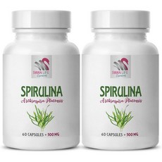 스피루리나 클로렐라 파우더 - 블루 스피루리나 - 스피루리나 500MG - 에너지 비트 스피루리나 클로렐라 정제 스피루리나 캡슐 스피루리나 파우더 메모리 - 2병, 스피루리나 클로렐라 파우더 - 블루 스피루리나 - 스피, 2개, 60정