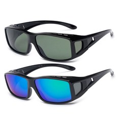 디빅 포렌즈 근시 방풍 편광고글 자전거고글 안경위에 쓰는 선글라스, 블랙렌즈
