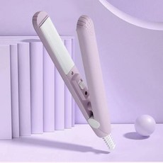 고데기 매직고데기 볼륨고데기 여행 헤어 스타일링 도구 미니 스트레이트너 소형 파워 컬링 여자 에어 뱅 휴대용 선물 스플린트 플랫, EU, PURPLE