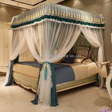 북유럽커튼침대캐노피모기장커튼사각공주풍