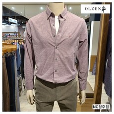 (올젠) 면 혼방 소재의 미니체크 셔츠 ZOA3WC1302 PK NC청주점