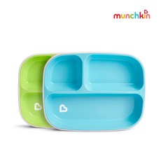먼치킨 논슬립 이유식판 2p 세트, 블루, 그린, 단품