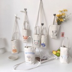 텀블러 에코백 다용도 귀여운 캐릭터 에코백 KK76, 4.해피댕댕이, 1개, 1L