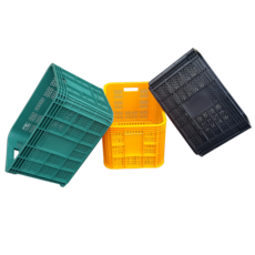 세화파렛텍 플라스틱 과일박스 과일상자 농산물박스 사각박스 3개 1세트 구성, 녹색(3개 1세트)