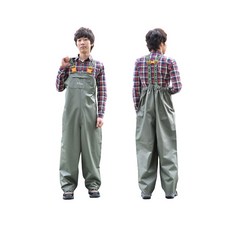 와이앤케이몰 PVC코팅 멜빵형 해상용 바지우의 FARM-10071 국방색, 단일
