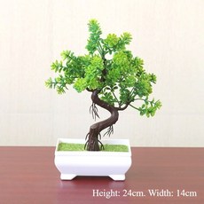 24CM 인공 플라스틱 식물 분재 작은 나무 정원 장식품 화분 홈 룸 식탁 장식, 1개