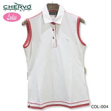 쉘보 CHERVO 032-29573 레이디스 노슬리브 셔츠 스트레치 셔츠 흡수속건 스트레치 골프 웨어 스포츠 웨어