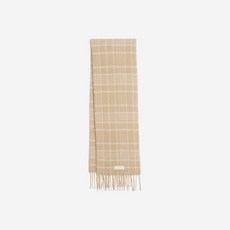 자크뮈스 레샤페까로 르 슈슈 자카드 체크 스카프 베이지 Jacquemus L’echarpe Carro Le Chouchou Jacquard Check Scarf Beige