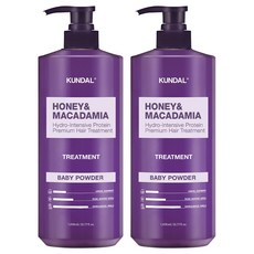 쿤달 허니 앤 마카다미아 헤어트리트먼트 베이비파우더향, 1058ml, 2개