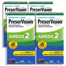 Bauschlomb PreserVision Eye Vitamin Minerel Supplement AREDS 2 FOMULA 210 Softgels 바슈롬 프리저비전 아이비타민 미네랄 아레즈2 포뮬라 210정, 4개