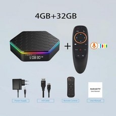 디빅스플레이어 2023 안드로이드 TV 및 5G 듀얼 밴드 와이파이 6 BT 스마트 6k 미디어 플레이어 셋톱 T95Z 신제품, 38.Au 플러그 - 4G 32G Voice Remot - 유니콘디빅스미디어플레이어