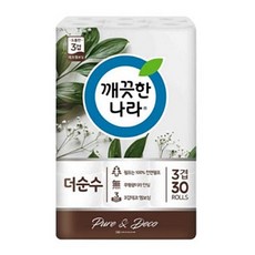 깨끗한나라 더순수3겹 30롤 휴지 천연펄프 화장지, 1팩
