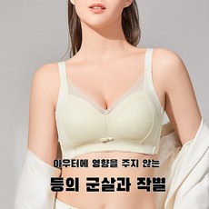 여름 가벼운 시스루 브라 헴라인 빅사이즈 여 얇은 브라 통기 큰 가슴 작아 보이는 노와이어 브라