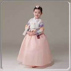 진선미 여아한복 캔디색동 아이저고리 산호 국내제작