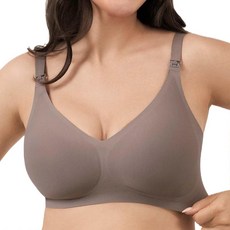모유 수유 바용 수유 브라 무선 심리스 플러스 사이즈 지지력 임산부 브라 브라렛 수유 브라 브라운.