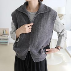 女款雙向拉鍊針織背心 背心